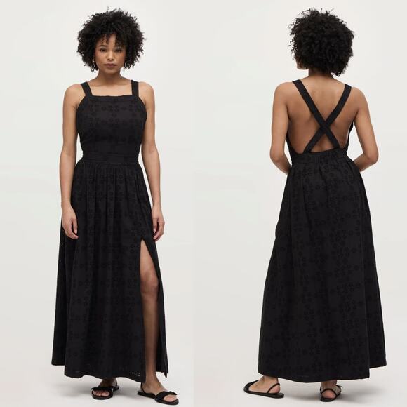 NWT Hill House Home The Eyelet Addie Dress Black Eyelet Size L - Picture 1 of 8